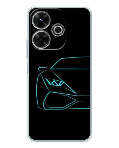 Чохол для Xiaomi Redmi 13 з картинкою «Блакитний силует Lamborghini»