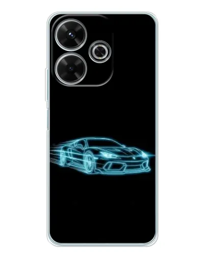 Чохол для Xiaomi Redmi 13 з картинкою «Неоновий контур Lamborghini»
