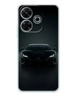 Чохол для Xiaomi Redmi 13 з картинкою «Чорний Lamborghini Aventador»