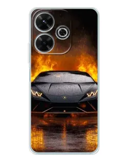 Чохол для Xiaomi Redmi 13 з картинкою «Lamborghini у вогні»