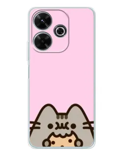 Чехол для Xiaomi Redmi 13 с картинкой «Pusheen и печенье»