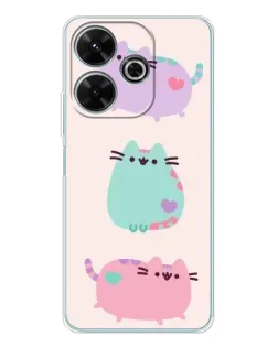 Чохол для Xiaomi Redmi 13 з картинкою «Pusheen тріо»