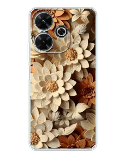 Чохол для Xiaomi Redmi 13 з картинкою «Бежевий флористичний декор»