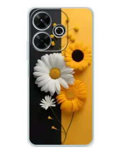 Чохол для Xiaomi Redmi 13 з картинкою «Соняшник та ромашка»