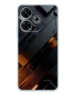 Чохол для Xiaomi Redmi 13 з картинкою «Чорні геометричні блоки»