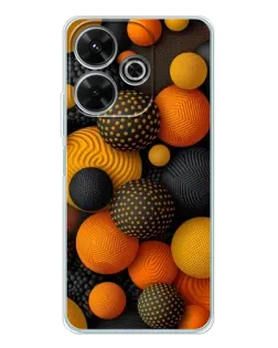 Чохол для Xiaomi Redmi 13 з картинкою «Об'ємні помаранчеві сфери»