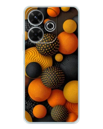 Чохол для Xiaomi Redmi 13 з картинкою «Об'ємні помаранчеві сфери»