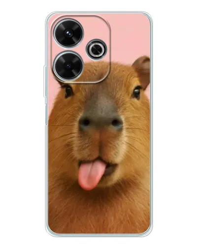 Чохол для Xiaomi Redmi 13 з картинкою «Капібара з язиком»