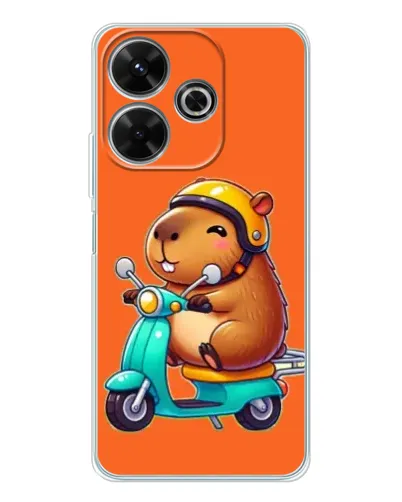 Чохол для Xiaomi Redmi 13 з картинкою «Капібара на скутері»