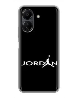 Чехол для Xiaomi Redmi 13C с картинкой «Jordan White Logo»