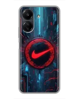 Чехол для Xiaomi Redmi 13C с картинкой «Техногенный стиль Nike»