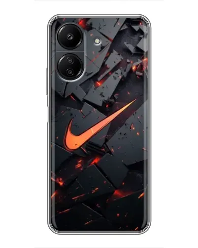 Чехол для Xiaomi Redmi 13C с картинкой «Nike — эффект разломов»