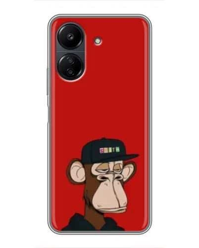 Чехол для Xiaomi Redmi 13C с картинкой «Bored Ape — красный фон» Чехол для Xiaomi Redmi 13C с картинкой «Bored Ape — красный фон»