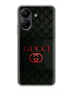 Чехол для Xiaomi Redmi 13C с картинкой «Gucci — стеганый черный»