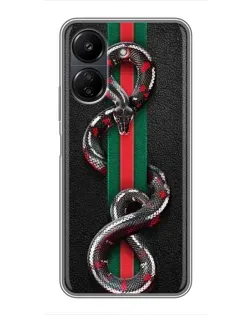 Чохол для Xiaomi Redmi 13C з картинкою «Gucci — змія на смузі»