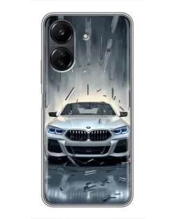 Чехол для Xiaomi Redmi 13C с картинкой «BMW в свете фар»