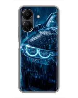 Чехол для Xiaomi Redmi 13C с картинкой «BMW под дождем»