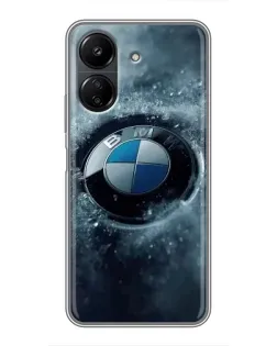 Чехол для Xiaomi Redmi 13C с картинкой «Логотип BMW — лед»
