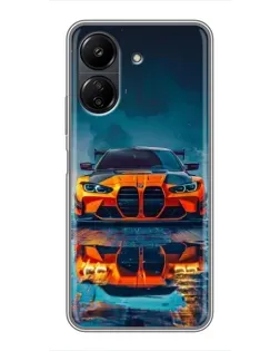 Чехол для Xiaomi Redmi 13C с картинкой «BMW — золотая эмблема»