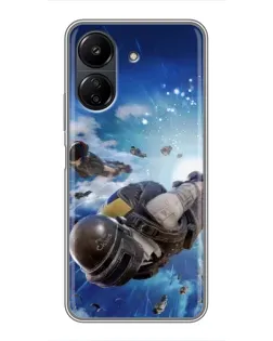 Чехол для Xiaomi Redmi 13C с картинкой «Десант PUBG — прыжок»