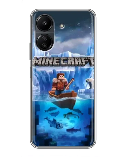 Чехол для Xiaomi Redmi 13C с картинкой «Minecraft ледяной мир»