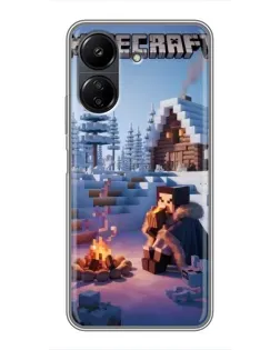 Чехол для Xiaomi Redmi 13C с картинкой «Зимний Minecraft»