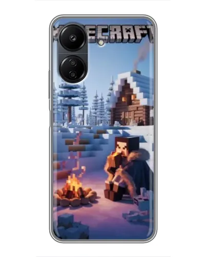 Чехол для Xiaomi Redmi 13C с картинкой «Зимний Minecraft»