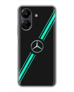 Чохол для Xiaomi Redmi 13C з картинкою «Спортивні лінії Mercedes»