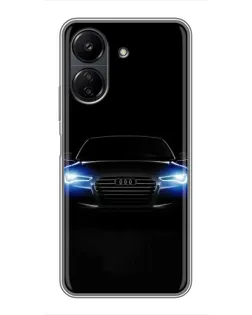 Чехол для Xiaomi Redmi 13C с картинкой «Audi в неоне»
