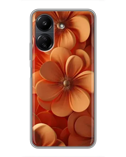 Чехол для Xiaomi Redmi 13C с картинкой «Оранжевый макро цветок»