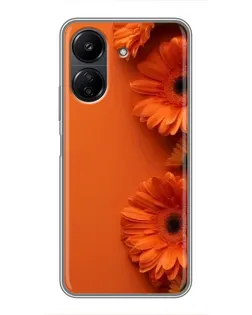 Чехол для Xiaomi Redmi 13C с картинкой «Оранжевые герберы»