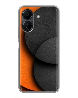 Чехол для Xiaomi Redmi 13C с картинкой «Геометрия оранжевых кругов»