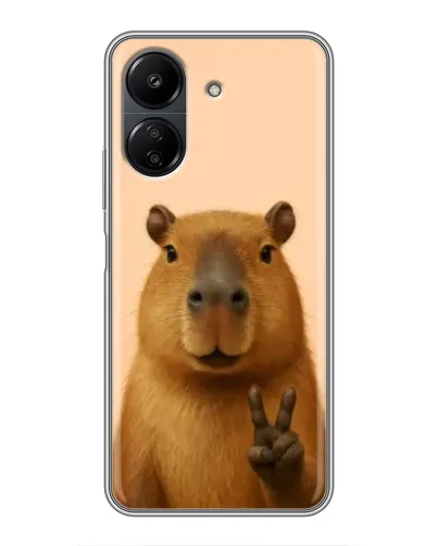 Чехол для Xiaomi Redmi 13C с картинкой «Капибара виктория»