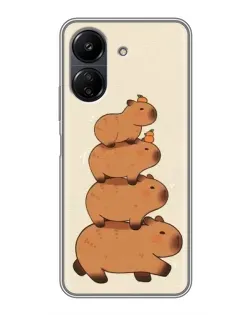 Чехол для Xiaomi Redmi 13C с картинкой «Башня из капибар»