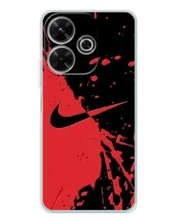 Чехол для Xiaomi Redmi 13x с картинкой «Красные брызги Nike»