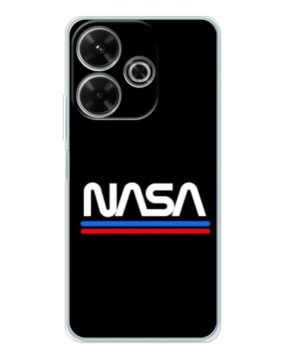 Чехол для Xiaomi Redmi 13x с картинкой «NASA — классика Red Blue»