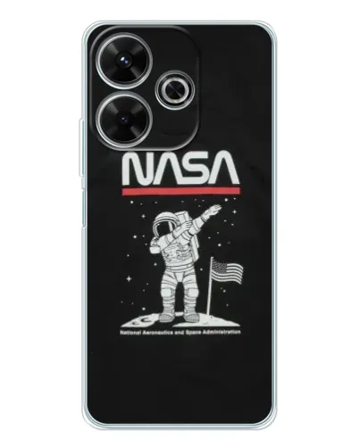 Чехол для Xiaomi Redmi 13x с картинкой «NASA — шагаем по Луне»
