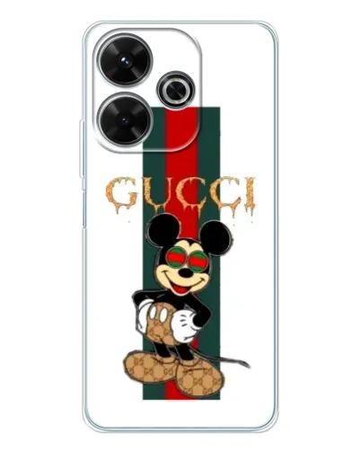 Чехол для Xiaomi Redmi 13x с картинкой «Микки Маус Gucci — полосы» Чехол для Xiaomi Redmi 13x с картинкой «Микки Маус Gucci — полосы»