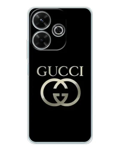 Чехол для Xiaomi Redmi 13x с картинкой «Gucci — золото на черном» Чехол для Xiaomi Redmi 13x с картинкой «Gucci — золото на черном»