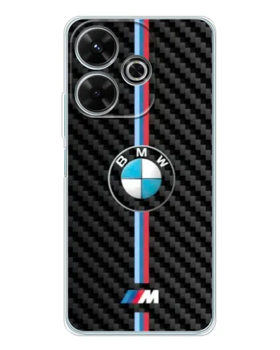 Чехол для Xiaomi Redmi 13x с картинкой «Эмблема BMW и карбон»