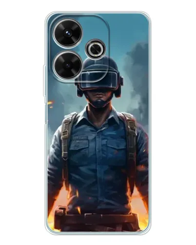 Чехол для Xiaomi Redmi 13x с картинкой «PUBG — реалистичный герой»