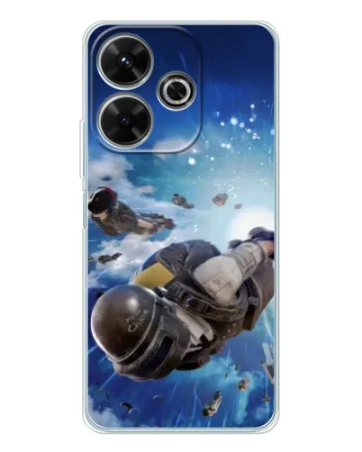Чехол для Xiaomi Redmi 13x с картинкой «Десант PUBG — прыжок»