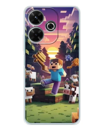 Чехол для Xiaomi Redmi 13x с картинкой «Стив на ферме»