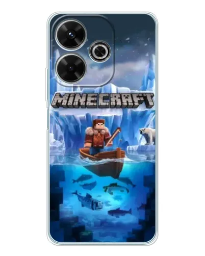 Чехол для Xiaomi Redmi 13x с картинкой «Minecraft ледяной мир»