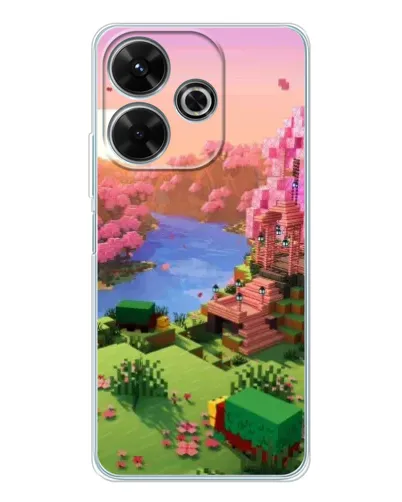 Чехол для Xiaomi Redmi 13x с картинкой «Розовое дерево Minecraft»