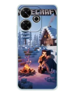 Чехол для Xiaomi Redmi 13x с картинкой «Зимний Minecraft»