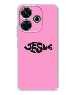 Чехол для Xiaomi Redmi 13x с картинкой «Розовый символ  Jesus»