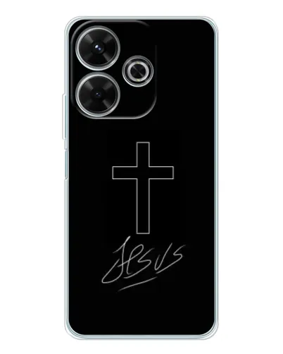 Чехол для Xiaomi Redmi 13x с картинкой «Графический крест Jesus» Чехол для Xiaomi Redmi 13x с картинкой «Графический крест Jesus»