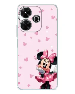 Чехол для Xiaomi Redmi 13x с картинкой «Минни Маус и сердечки»