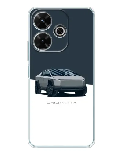 Чехол для Xiaomi Redmi 13x с картинкой «Серебристый Cybertruck Tesla»